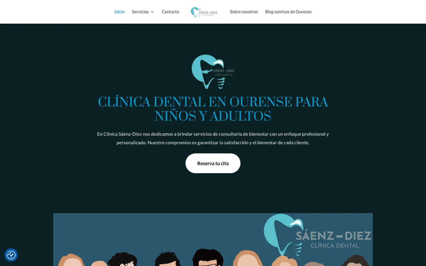 Portada de la web de Clínica Dental Sáenz-Diez (clinicasaenz-diez.com)